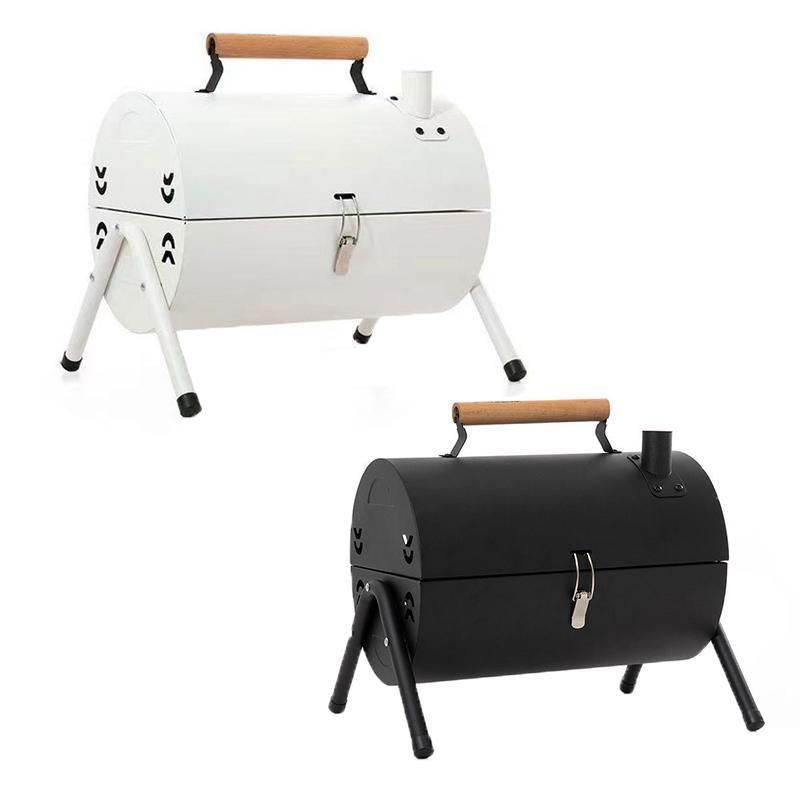 Grillz Charcoal BBQ Portable Grill Camping Barbecue Outdoor Cooking Smoker - White V528-SM00596-WHITE-373861