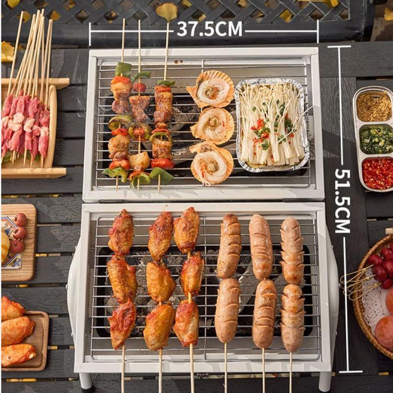 Grillz Charcoal BBQ Portable Grill Camping Barbecue Outdoor Cooking Smoker - White V528-SM00596-WHITE-373861