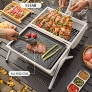 Grillz Charcoal BBQ Portable Grill Camping Barbecue Outdoor Cooking Smoker - White V528-SM00596-WHITE-373861