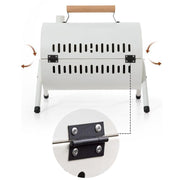 Grillz Charcoal BBQ Portable Grill Camping Barbecue Outdoor Cooking Smoker - White V528-SM00596-WHITE-373861