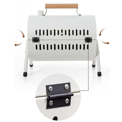 Grillz Charcoal BBQ Portable Grill Camping Barbecue Outdoor Cooking Smoker - White V528-SM00596-WHITE-373861