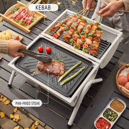 Grillz Charcoal BBQ Portable Grill Camping Barbecue Outdoor Cooking Smoker - Black V528-SM00597-BLACK-636075