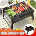 Portable Foldable Charcoal BBQ Grill for Outdoor Camping Picnic and Hibachi Cooking V528-SM00598-BLACK-SMALL-689220