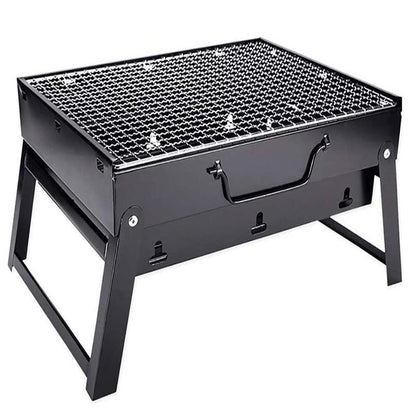Portable Foldable Charcoal BBQ Grill for Outdoor Camping Picnic and Hibachi Cooking V528-SM00598-BLACK-SMALL-689220