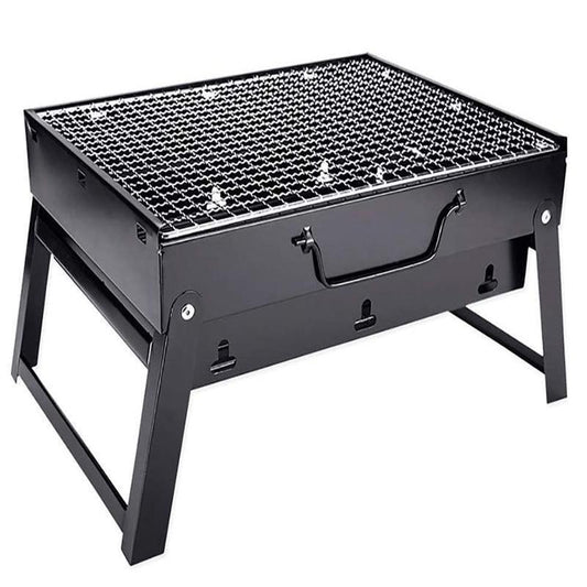 Portable Foldable Charcoal BBQ Grill for Outdoor Camping Picnic and Hibachi Cooking V528-SM00598-BLACK-SMALL-689220