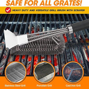Grill Brush and Scraper 18 Inch Stainless Steel Barbecue Cleaning Brush Wire Bri V528-SM00610-S01-969229