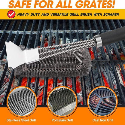 Grill Brush and Scraper 18 Inch Stainless Steel Barbecue Cleaning Brush Wire Bri V528-SM00610-S01-969229