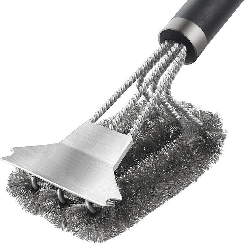 Grill Brush and Scraper 18 Inch Stainless Steel Barbecue Cleaning Brush Wire Bri V528-SM00610-S01-969229