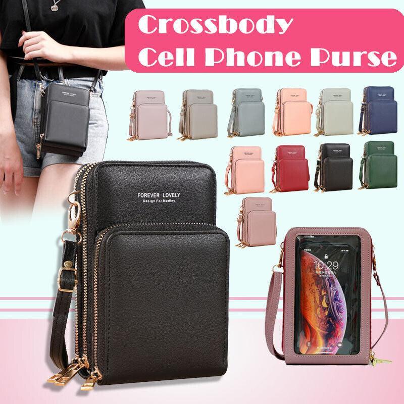 Women Crossbody Phone Purse Touch Screen Bag Rfid Blocking Wallet Shoulder Strap - Dark Green V528-SMALLBAGDARKGREEN23783