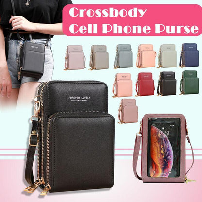 Women Crossbody Phone Purse Touch Screen Bag Rfid Blocking Wallet Shoulder Strap - Dark Green V528-SMALLBAGDARKGREEN23783