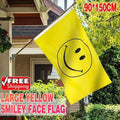 Large Yellow Smiley Face Flag Heavy Duty Outdoor Happy 90 X 150 CM - 3ft x 5ft V528-SMILEY-YELLOW-74520