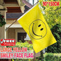 Large Yellow Smiley Face Flag Heavy Duty Outdoor Happy 90 X 150 CM - 3ft x 5ft V528-SMILEY-YELLOW-74520