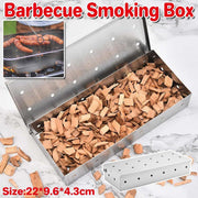 Stainless Steel Smoke Box Barbecue BBQ Smoking Wood Chip Smoker Grill Tool Box V528-SMOKER-BOX-539520