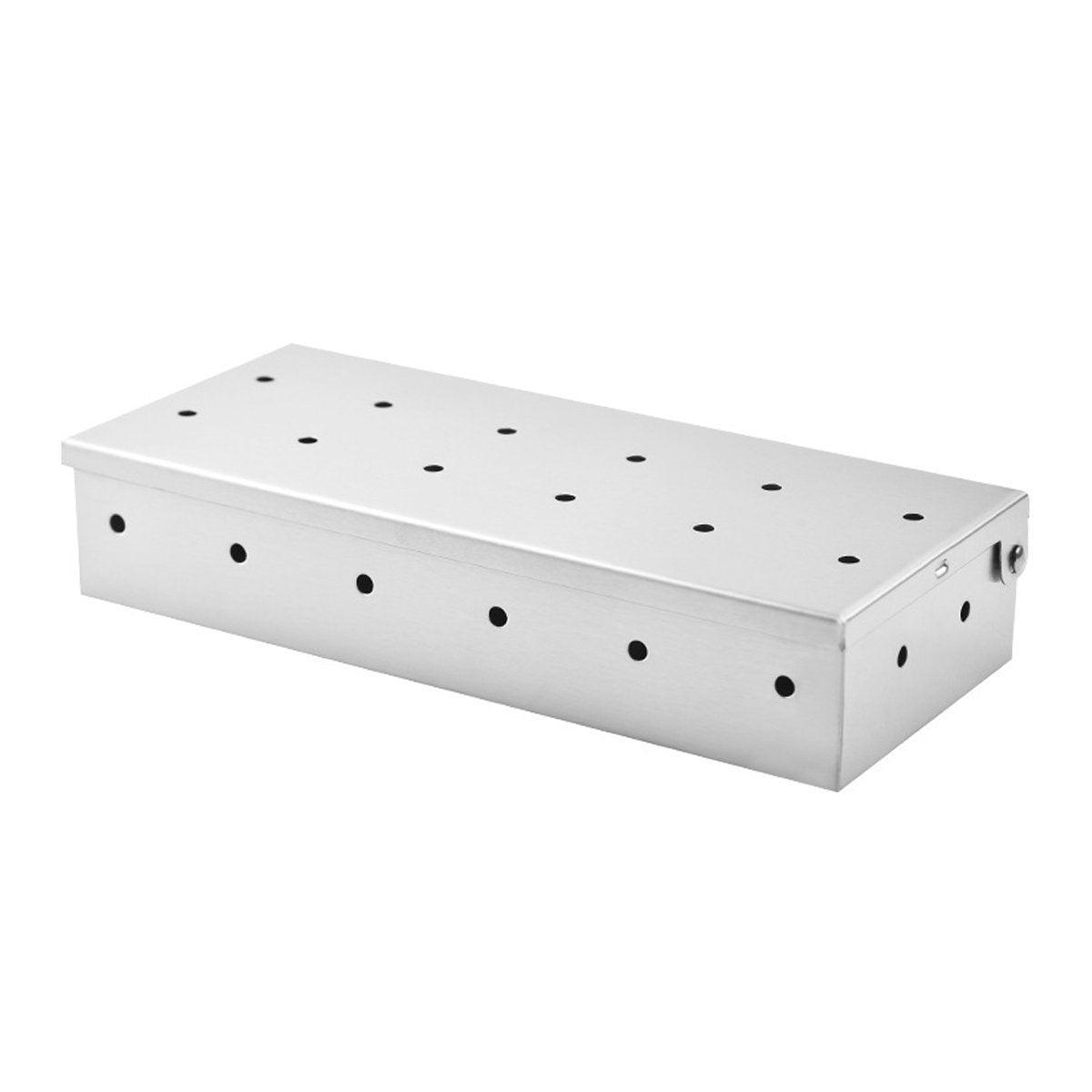 Stainless Steel Smoke Box Barbecue BBQ Smoking Wood Chip Smoker Grill Tool Box V528-SMOKER-BOX-539520