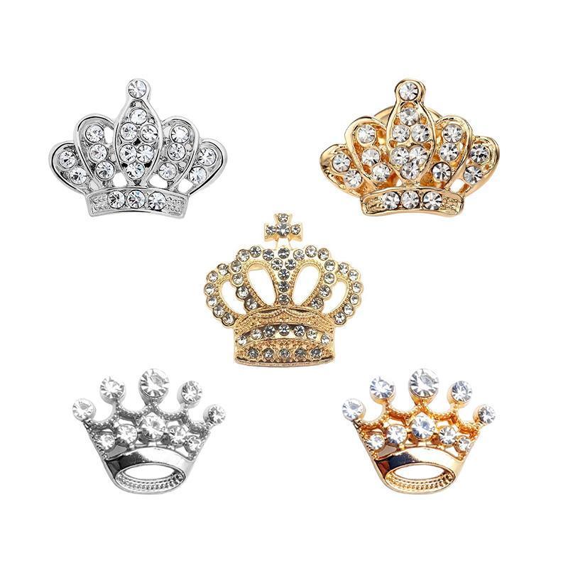 Small Crown Brooch Accessory Fashion Corsage Pin Jewelry Women Men Gift - 1# Gold V528-SN085-GOLD-965663