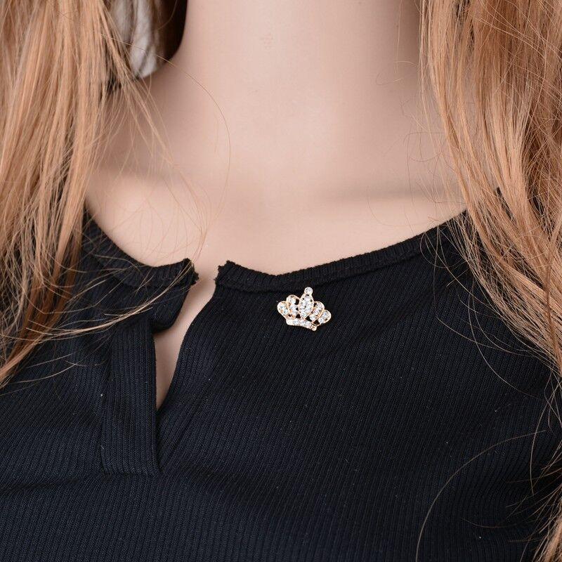 Small Crown Brooch Accessory Fashion Corsage Pin Jewelry Women Men Gift - 1# Gold V528-SN085-GOLD-965663