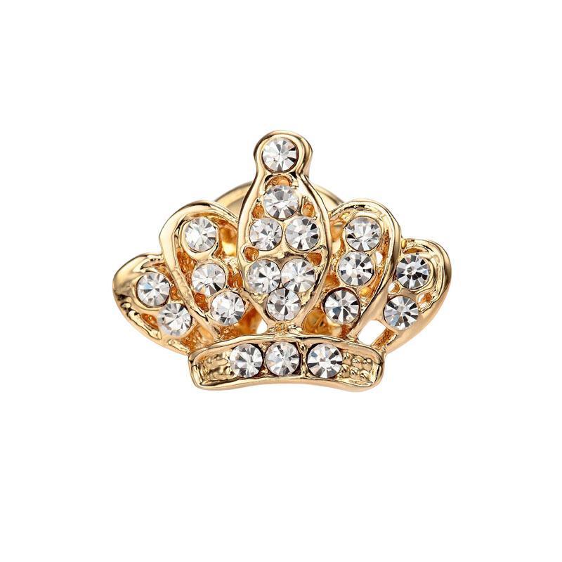 Small Crown Brooch Accessory Fashion Corsage Pin Jewelry Women Men Gift - 1# Gold V528-SN085-GOLD-965663