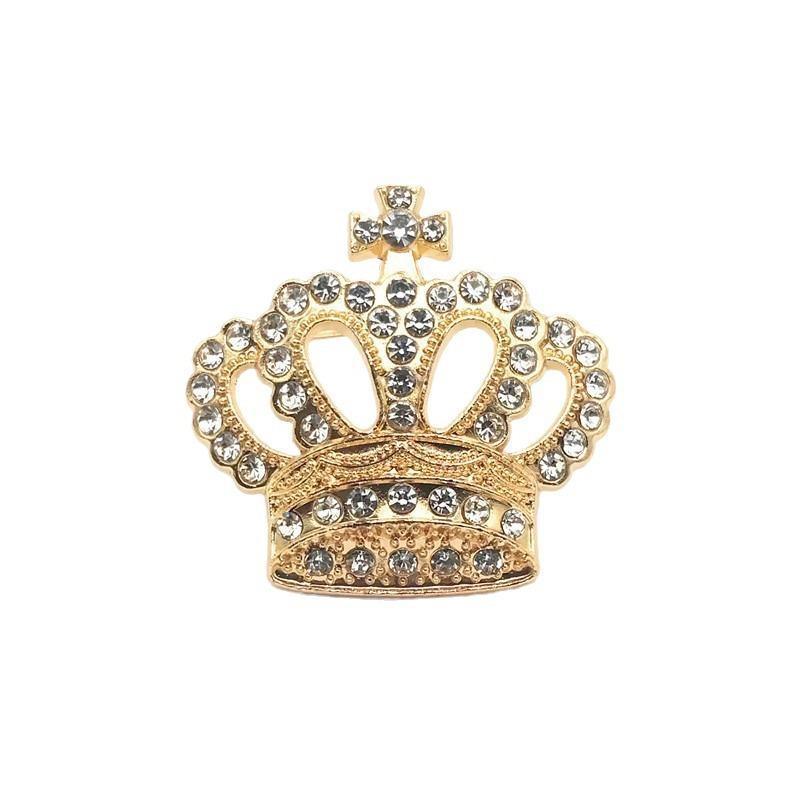 Small Crown Brooch Accessory Fashion Corsage Pin Jewelry Women Men Gift - 1# Gold V528-SN085-GOLD-965663
