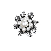 Imitation Pearl Brooch Elegant Jewelry Fashion Accessory Women Ladies Gift - Sliver V528-SN120-SLIVER-178178