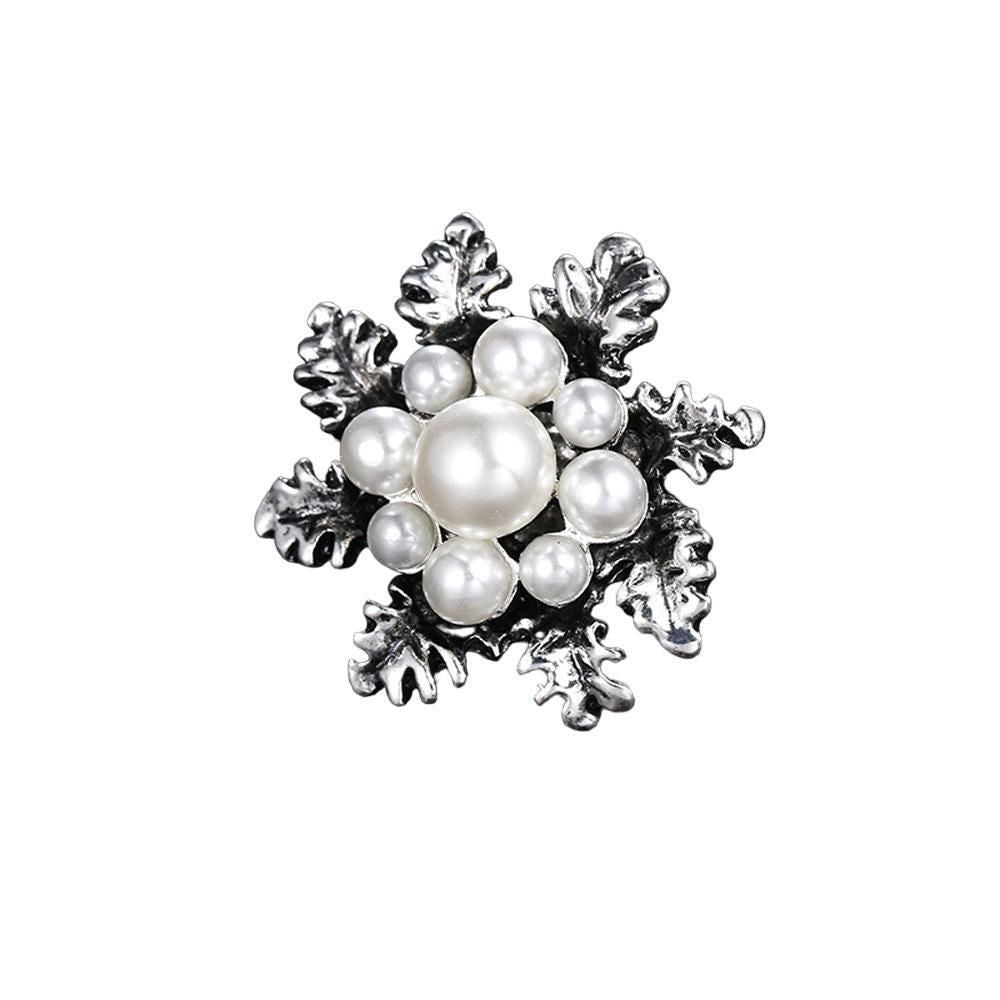 Imitation Pearl Brooch Elegant Jewelry Fashion Accessory Women Ladies Gift - Sliver V528-SN120-SLIVER-178178