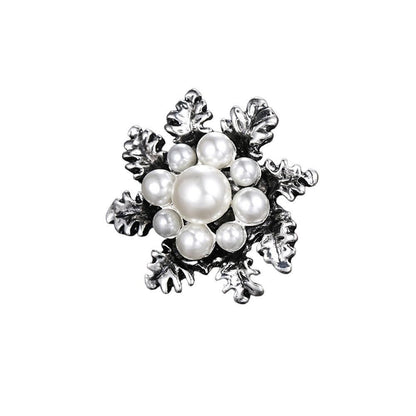 Imitation Pearl Brooch Elegant Jewelry Fashion Accessory Women Ladies Gift - Sliver V528-SN120-SLIVER-178178
