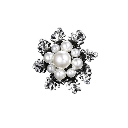 Imitation Pearl Brooch Elegant Jewelry Fashion Accessory Women Ladies Gift - Sliver V528-SN120-SLIVER-178178