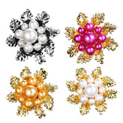 Imitation Pearl Brooch Elegant Jewelry Fashion Accessory Women Ladies Gift - Sliver V528-SN120-SLIVER-178178