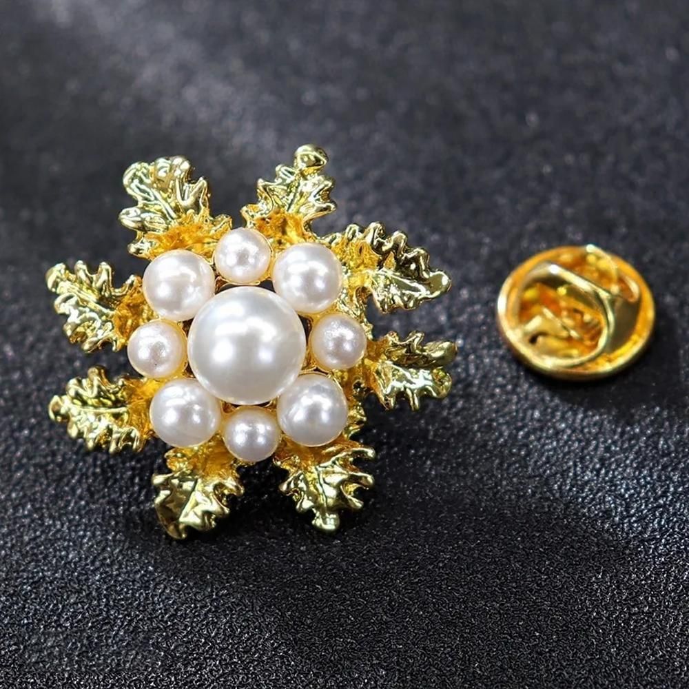 Imitation Pearl Brooch Elegant Jewelry Fashion Accessory Women Ladies Gift - Sliver V528-SN120-SLIVER-178178