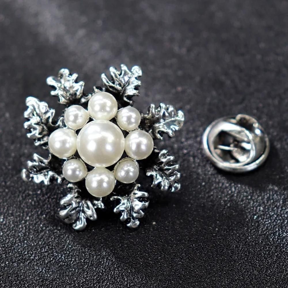Imitation Pearl Brooch Elegant Jewelry Fashion Accessory Women Ladies Gift - Sliver V528-SN120-SLIVER-178178