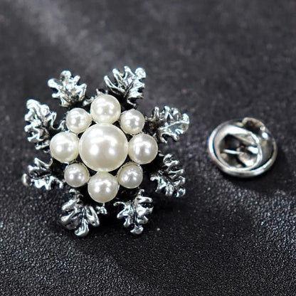 Imitation Pearl Brooch Elegant Jewelry Fashion Accessory Women Ladies Gift - Sliver V528-SN120-SLIVER-178178