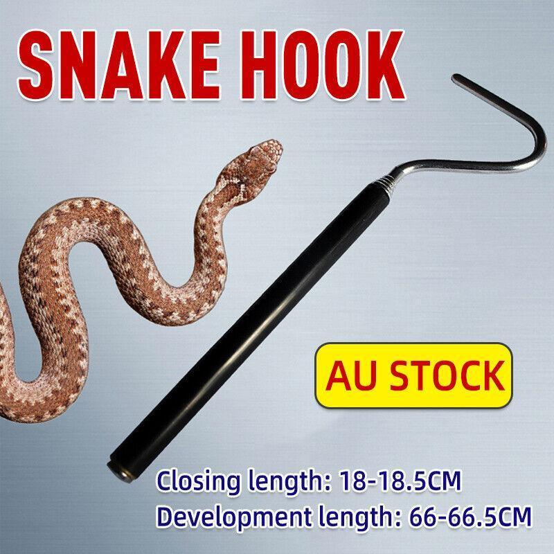Snake Hook Adjustable Telescopic Snake Capture Hook Stainless Steel Reptile Hook V528-SNAKEHOOK-649360