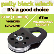 Off Road Recovery Winch Pulley Snatch Block Tackle Tow Hook Accessory Heavy Duty - Red V528-SNATCH-BLOCK-RED-596323