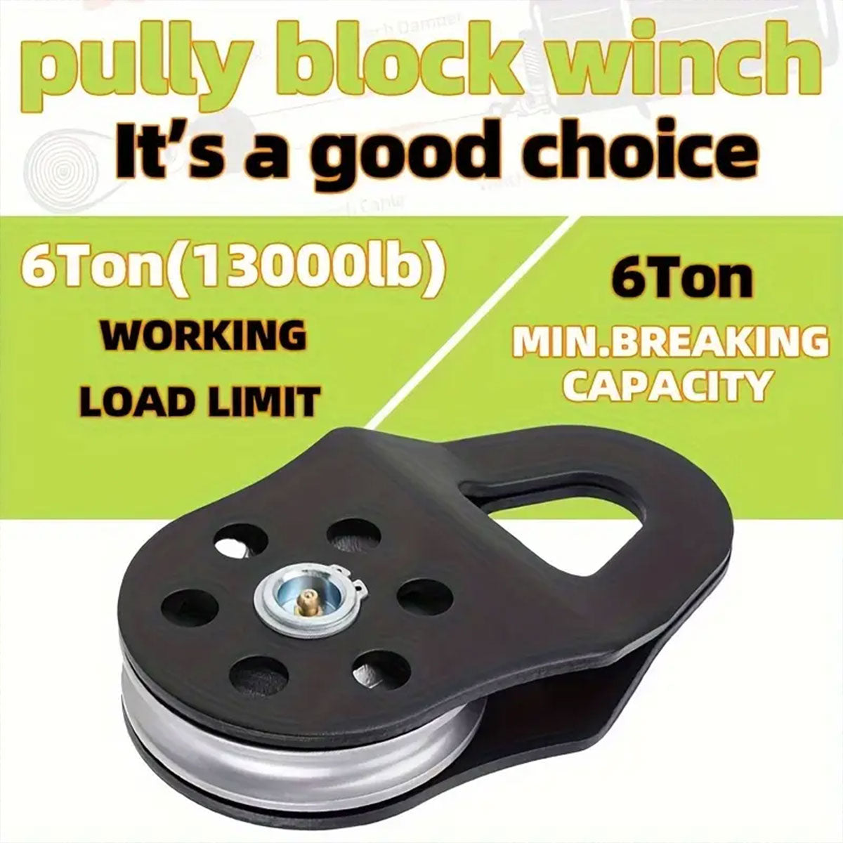 Off Road Recovery Winch Pulley Snatch Block Tackle Tow Hook Accessory Heavy Duty - Red V528-SNATCH-BLOCK-RED-596323