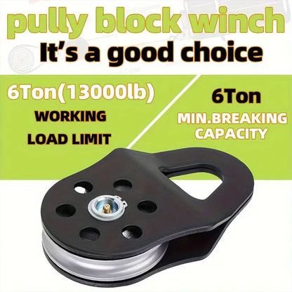 Off Road Recovery Winch Pulley Snatch Block Tackle Tow Hook Accessory Heavy Duty - Red V528-SNATCH-BLOCK-RED-596323
