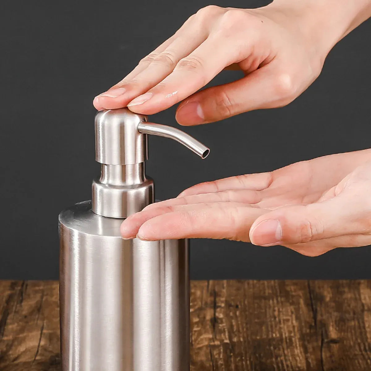 Soap Dispenser 500ml Stainless Steel Pump Silver Bathroom Liquid Container V528-SOAP-DISPENSER-500ML-368032