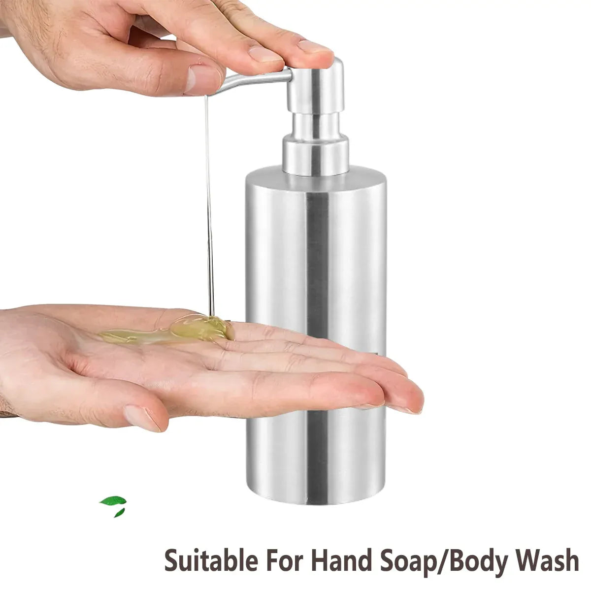 Soap Dispenser 500ml Stainless Steel Pump Silver Bathroom Liquid Container V528-SOAP-DISPENSER-500ML-368032