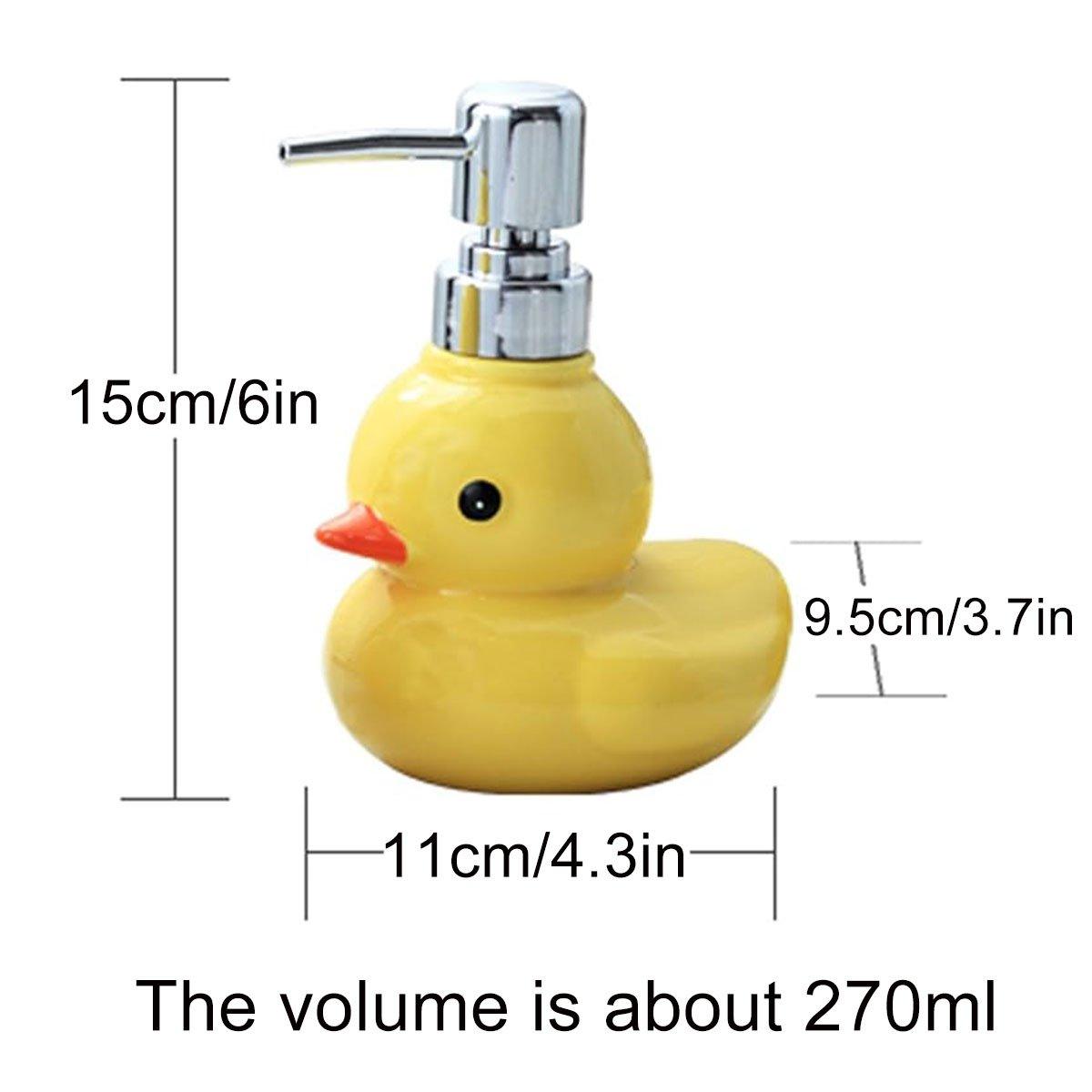 Cartoon Yellow Duck Ceramic Hand Sanitizer Lotion Bottle Press Dispenser Pump V528-SOAP-DISPENSER-S-517744