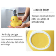 Cartoon Yellow Duck Ceramic Hand Sanitizer Lotion Bottle Press Dispenser Pump V528-SOAP-DISPENSER-S-517744