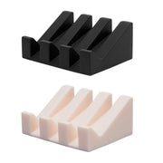 2PCS Silicone Soap Dish Holder Set Non-Slip Draining Soap Box Washable Pad Tray - White V528-SOAP-HOLDER-2PCS-IVORY-696213