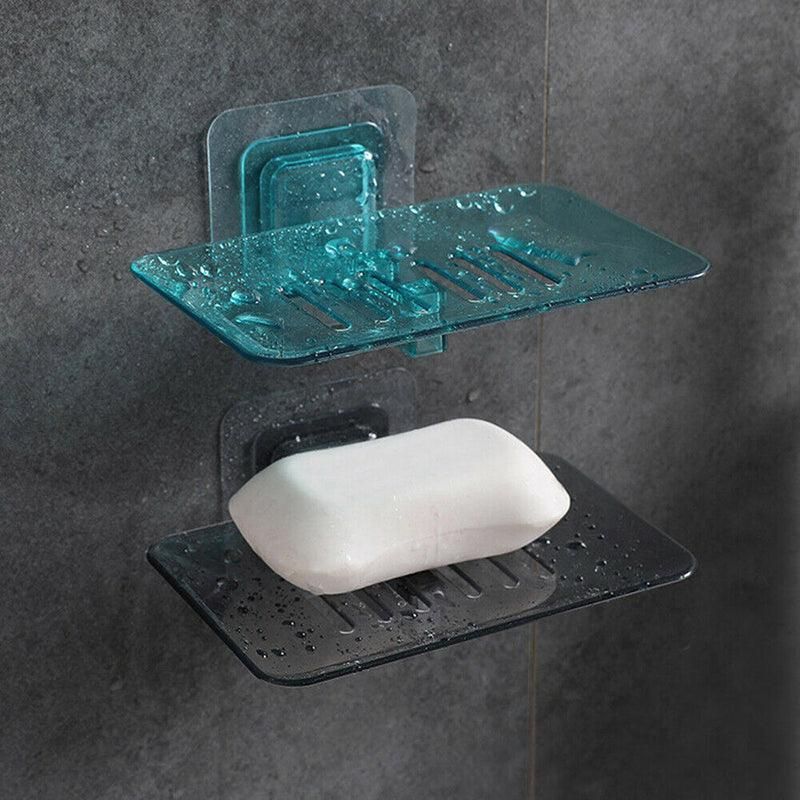 Bathroom Waterfall Tray Holder Soaps Plate Suction Case Containers Dish Storage - Black V528-SOAPBO-BLACK-975757