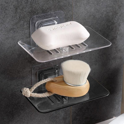 Bathroom Waterfall Tray Holder Soaps Plate Suction Case Containers Dish Storage - Black V528-SOAPBO-BLACK-975757