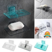 Bathroom Waterfall Tray Holder Soaps Plate Suction Case Containers Dish Storage - Black V528-SOAPBO-BLACK-975757