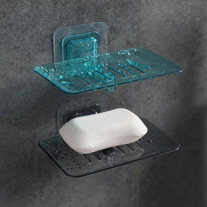Bathroom Waterfall Tray Holder Soaps Plate Suction Case Containers Dish Storage - Green V528-SOAPBO-GREEN-13145