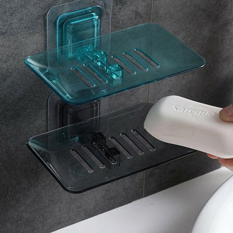 Bathroom Waterfall Tray Holder Soaps Plate Suction Case Containers Dish Storage - White V528-SOAPBO-WHITE-797986