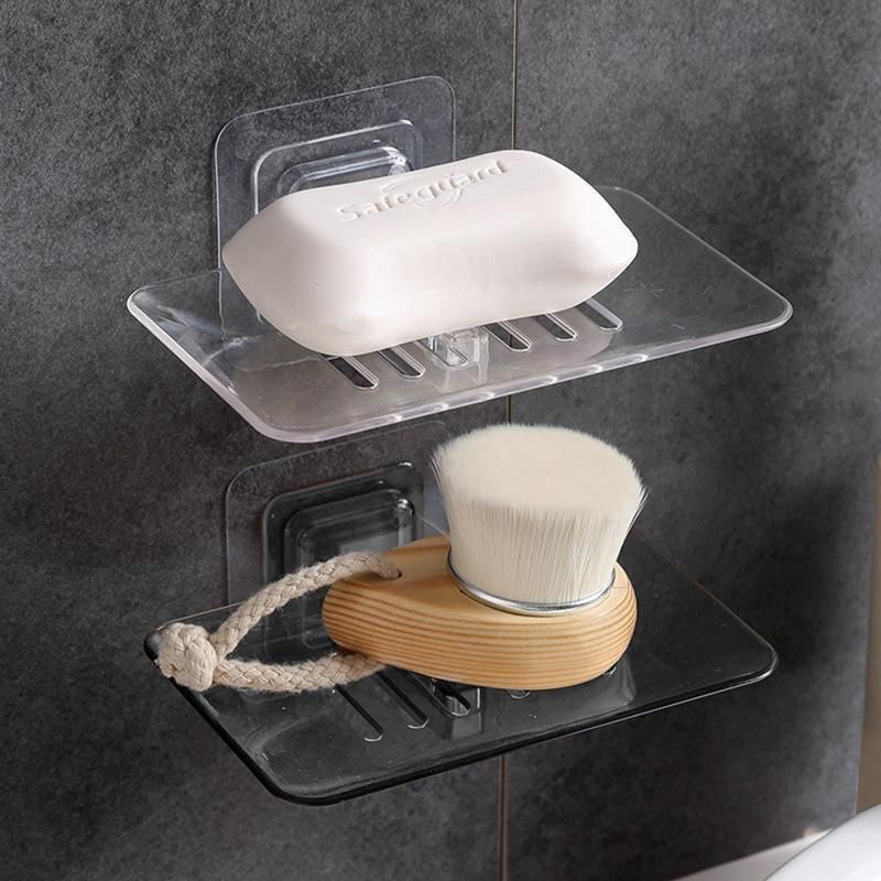 Bathroom Waterfall Tray Holder Soaps Plate Suction Case Containers Dish Storage - White V528-SOAPBO-WHITE-797986