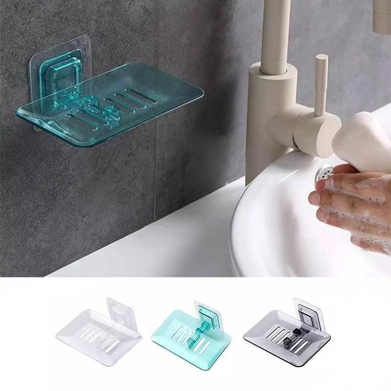 Bathroom Waterfall Tray Holder Soaps Plate Suction Case Containers Dish Storage - White V528-SOAPBO-WHITE-797986