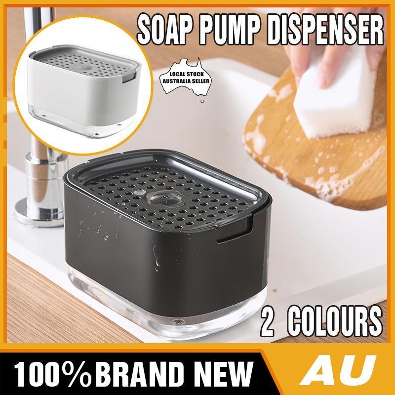 2in1 Soap Dispenser Pump Sponge Holder Countertop Dishwashing Liquid Container - Black V528-SOAPDISPENSER-BLACK-108443