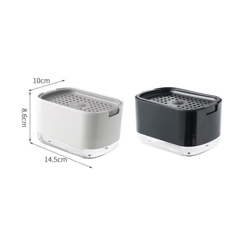 2in1 Soap Dispenser Pump Sponge Holder Countertop Dishwashing Liquid Container - Black V528-SOAPDISPENSER-BLACK-108443