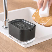 2in1 Soap Dispenser Pump Sponge Holder Countertop Dishwashing Liquid Container - Black V528-SOAPDISPENSER-BLACK-108443