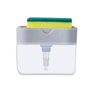 2 In 1 Soap Pump Dispenser Sponge Holder Dish Washing Liquid Container Kitchen - Grey V528-SOAPPUMPDISPENSER-GRAY-995604